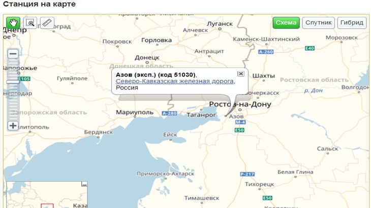 Географическая карта расположения г.Азов